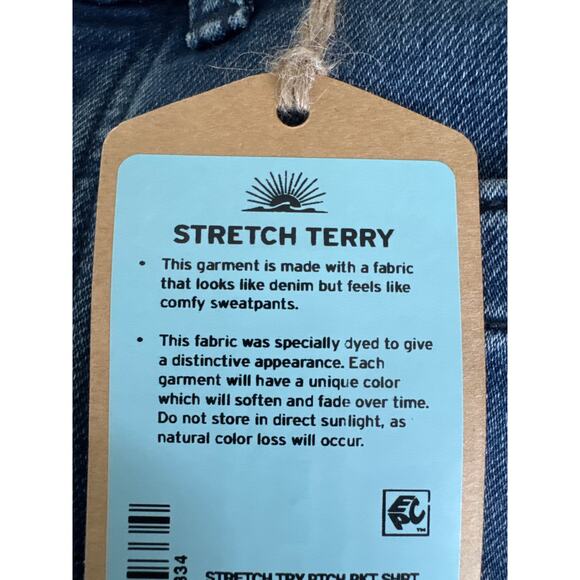 FAHERTY Stretch Terry Patch Pocket Short Riverton Blue Size 26 NWT - Picture 7 of 7